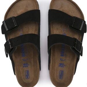 Birkenstock Black Suede Double Strap Sandals